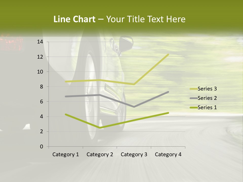A Car Driving Down A Road With Blurry Trees In The Background PowerPoint Template