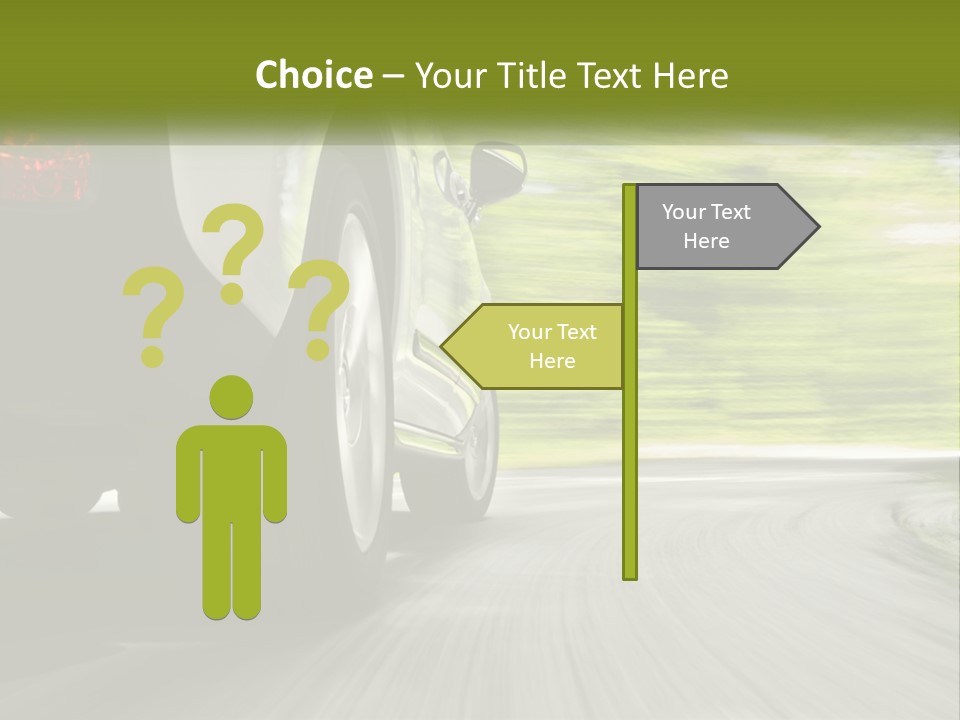 A Car Driving Down A Road With Blurry Trees In The Background PowerPoint Template