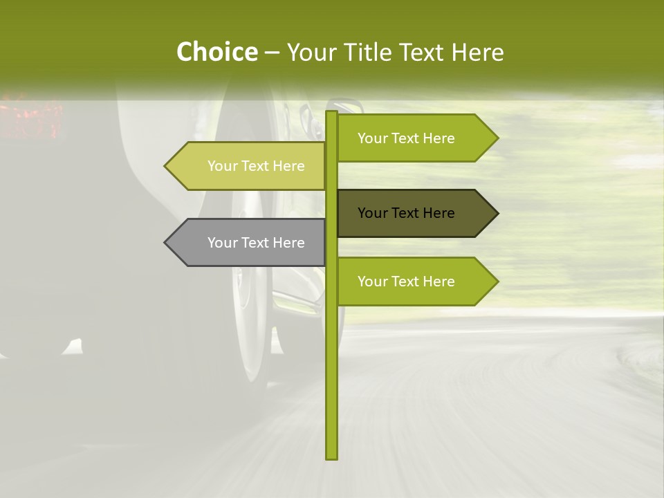 A Car Driving Down A Road With Blurry Trees In The Background PowerPoint Template