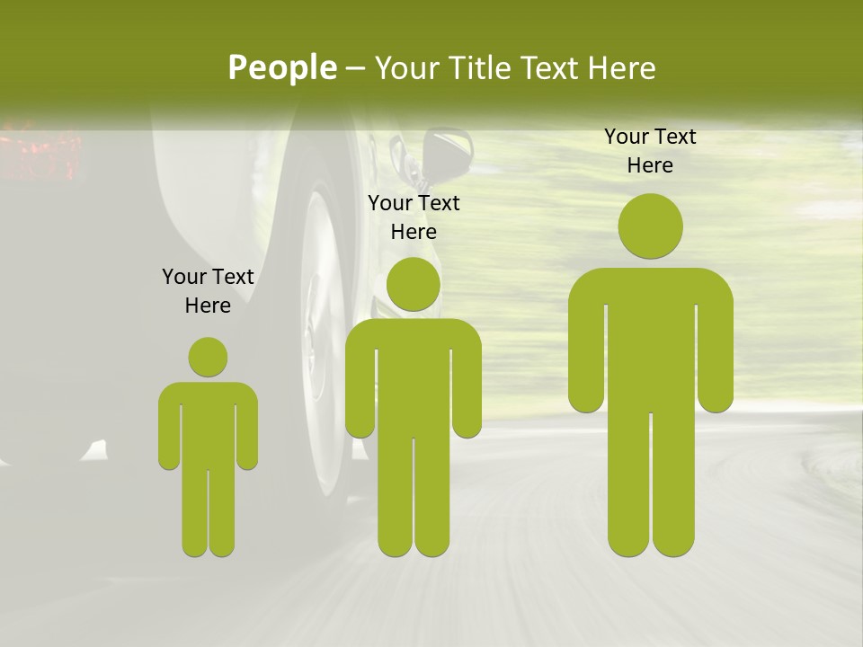 A Car Driving Down A Road With Blurry Trees In The Background PowerPoint Template