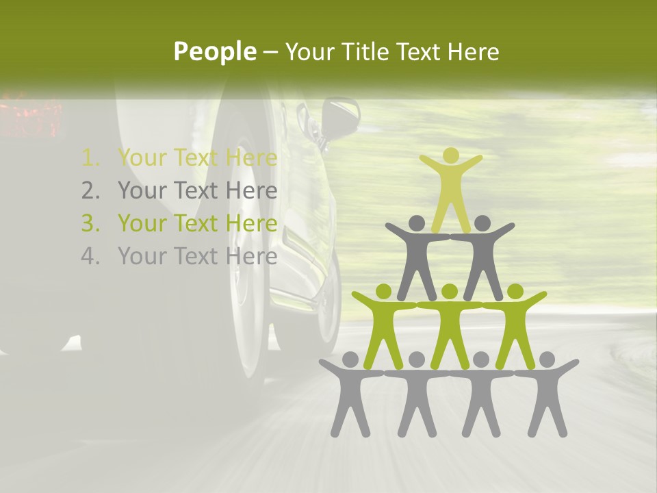 A Car Driving Down A Road With Blurry Trees In The Background PowerPoint Template