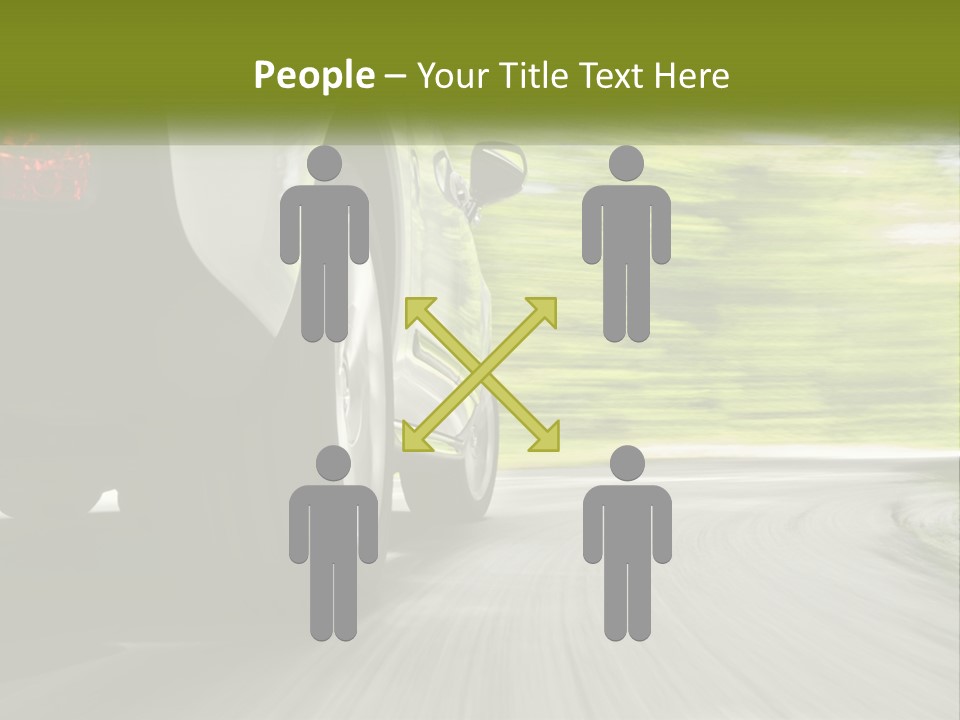 A Car Driving Down A Road With Blurry Trees In The Background PowerPoint Template