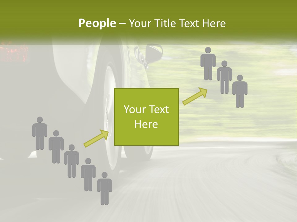 A Car Driving Down A Road With Blurry Trees In The Background PowerPoint Template