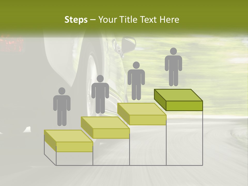 A Car Driving Down A Road With Blurry Trees In The Background PowerPoint Template
