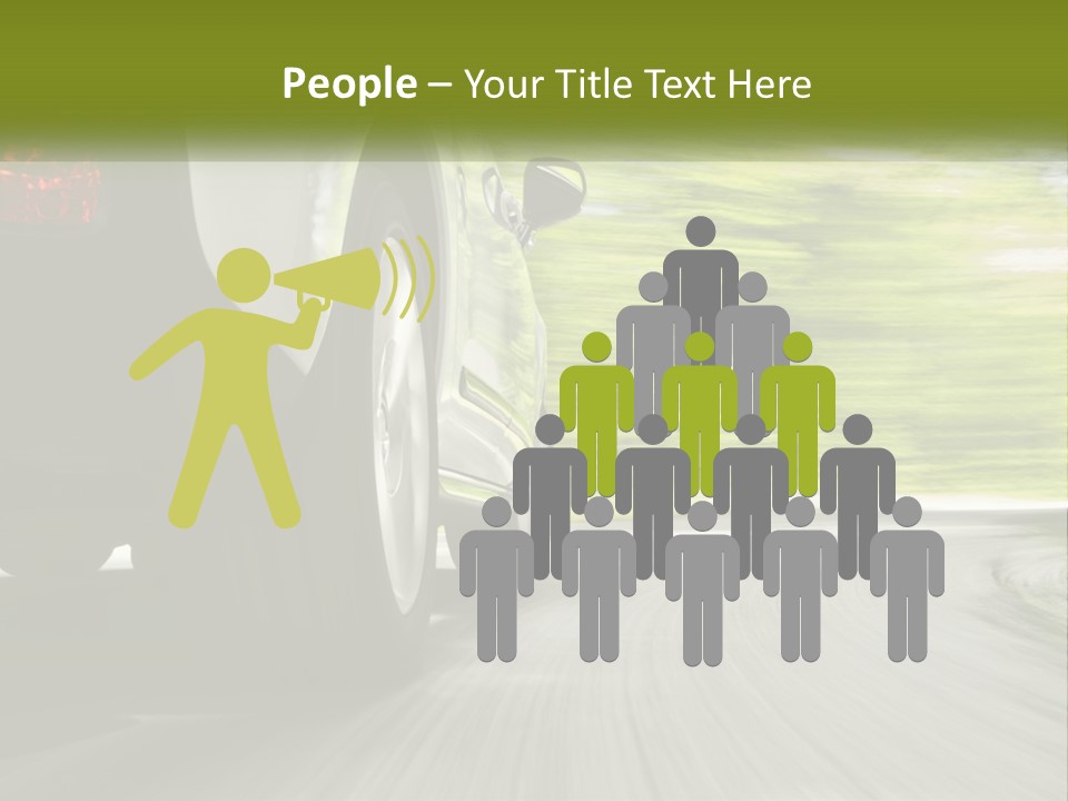 A Car Driving Down A Road With Blurry Trees In The Background PowerPoint Template