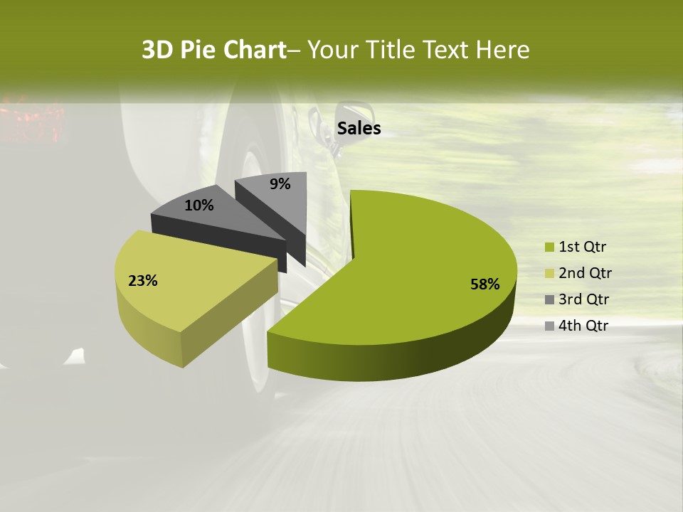 A Car Driving Down A Road With Blurry Trees In The Background PowerPoint Template