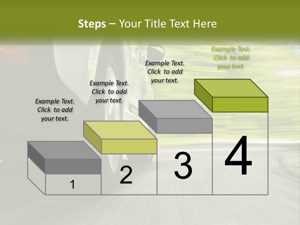 A Car Driving Down A Road With Blurry Trees In The Background PowerPoint Template
