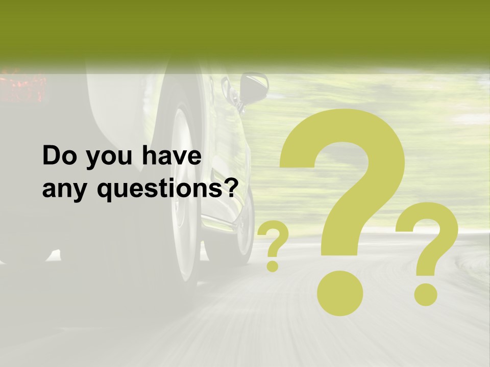 A Car Driving Down A Road With Blurry Trees In The Background PowerPoint Template