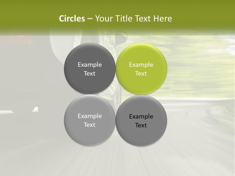 A Car Driving Down A Road With Blurry Trees In The Background PowerPoint Template