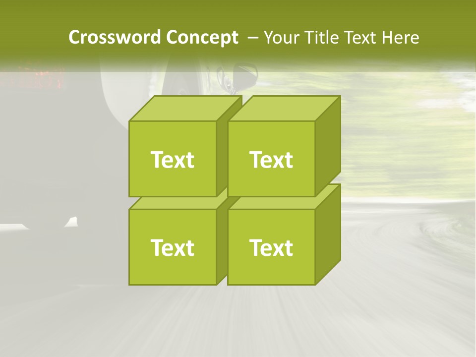 A Car Driving Down A Road With Blurry Trees In The Background PowerPoint Template