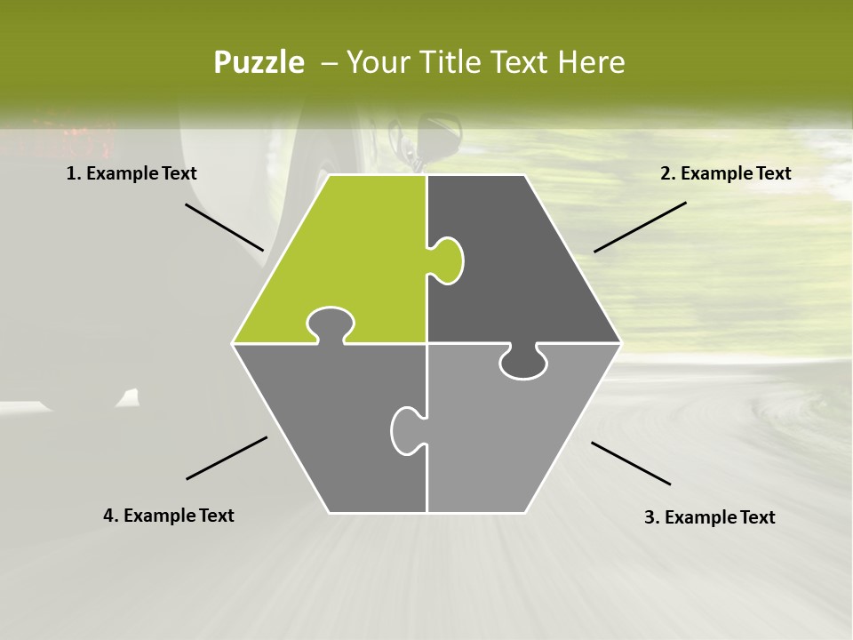 A Car Driving Down A Road With Blurry Trees In The Background PowerPoint Template