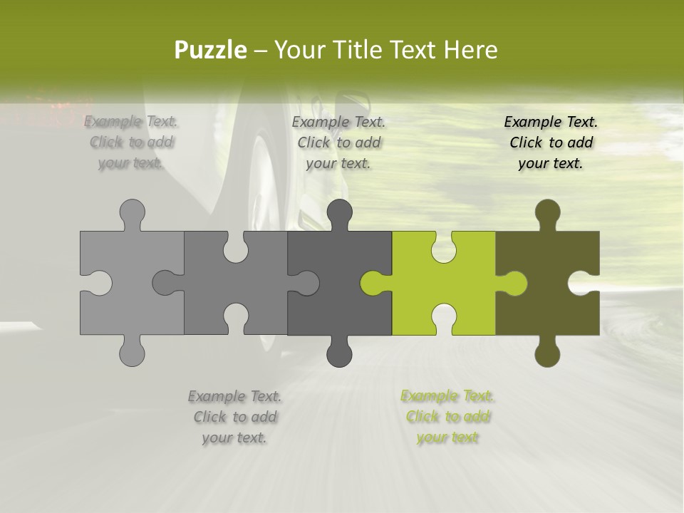 A Car Driving Down A Road With Blurry Trees In The Background PowerPoint Template