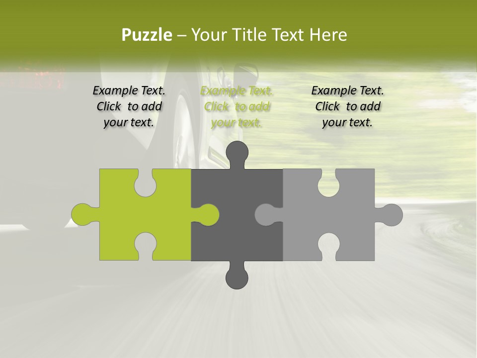 A Car Driving Down A Road With Blurry Trees In The Background PowerPoint Template