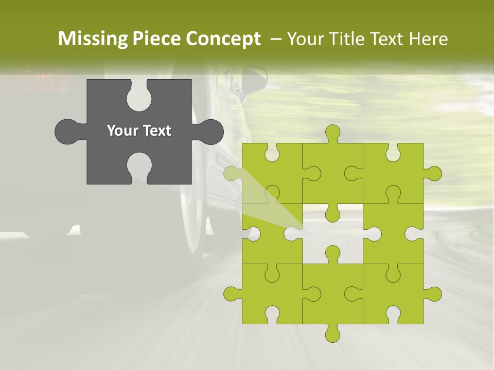 A Car Driving Down A Road With Blurry Trees In The Background PowerPoint Template
