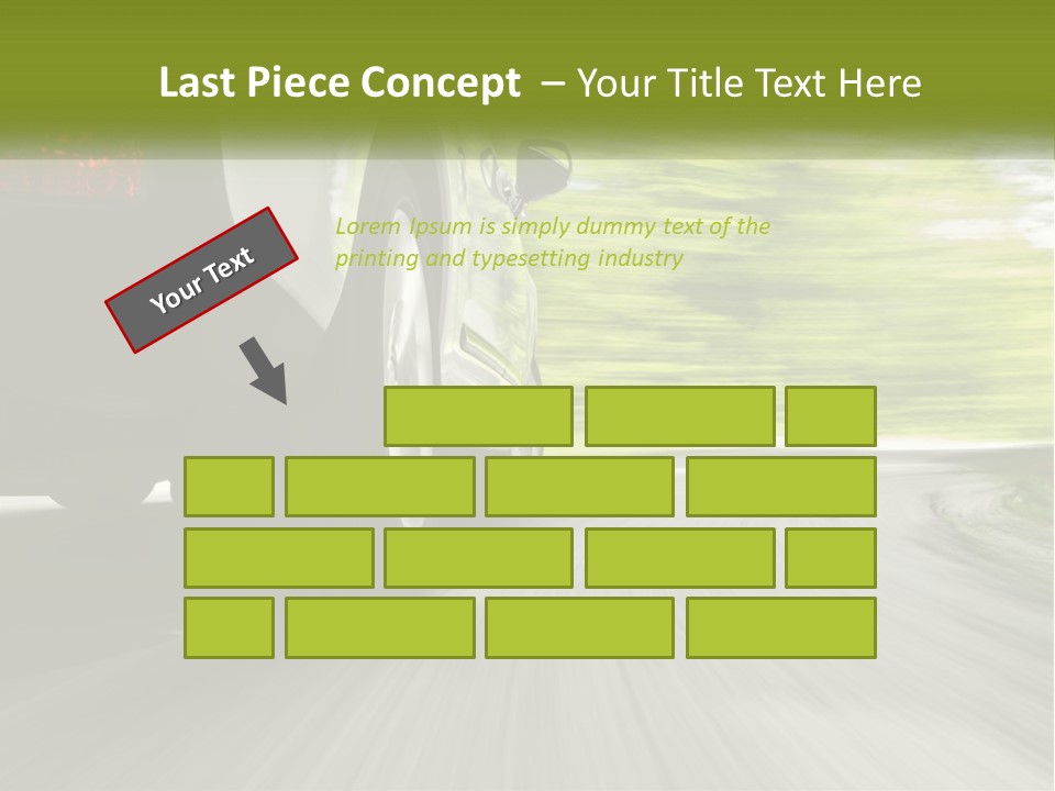 A Car Driving Down A Road With Blurry Trees In The Background PowerPoint Template