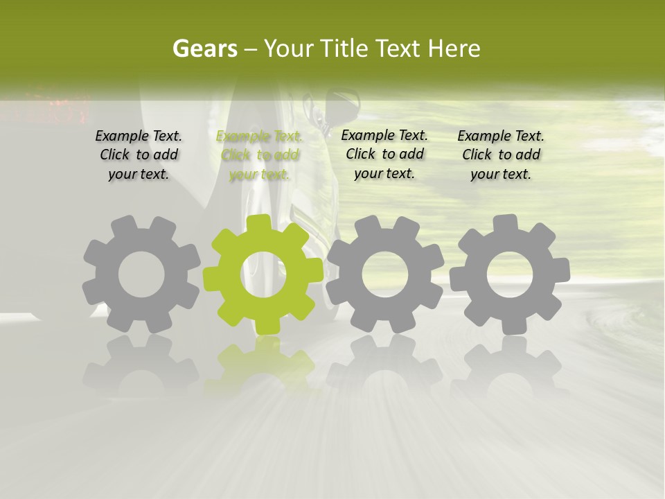 A Car Driving Down A Road With Blurry Trees In The Background PowerPoint Template