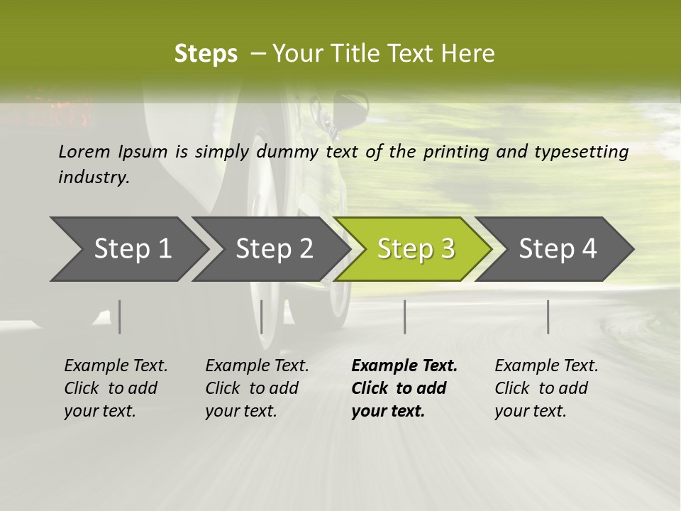 A Car Driving Down A Road With Blurry Trees In The Background PowerPoint Template