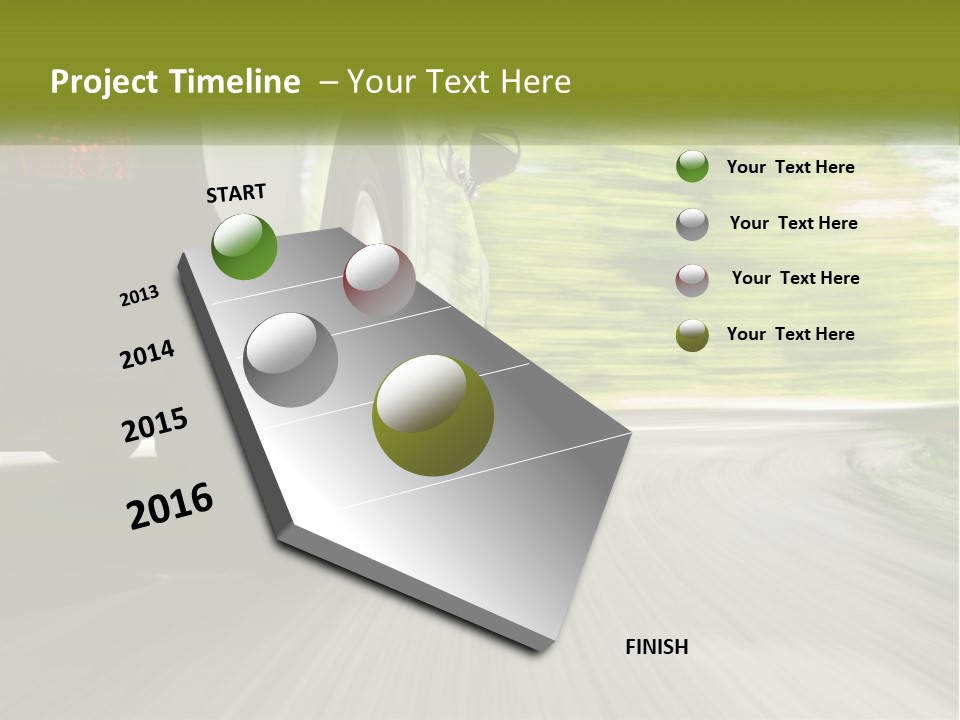 A Car Driving Down A Road With Blurry Trees In The Background PowerPoint Template