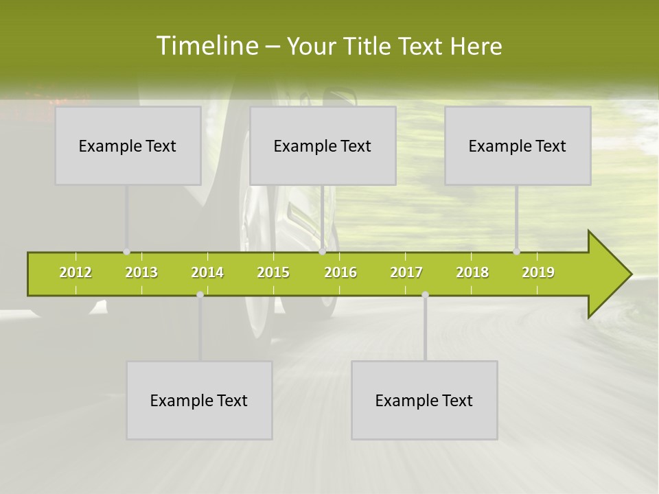 A Car Driving Down A Road With Blurry Trees In The Background PowerPoint Template