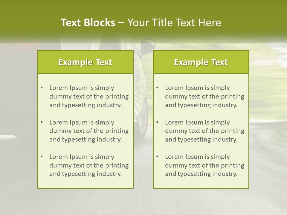 A Car Driving Down A Road With Blurry Trees In The Background PowerPoint Template