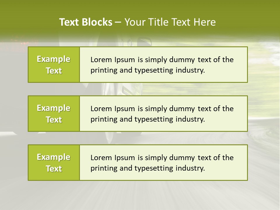 A Car Driving Down A Road With Blurry Trees In The Background PowerPoint Template