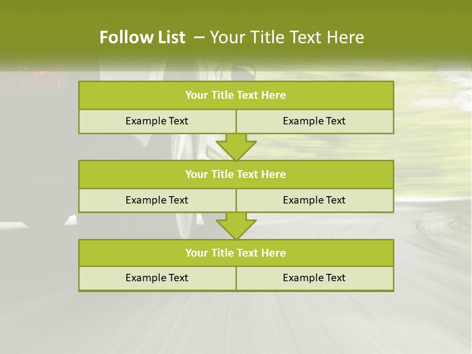 A Car Driving Down A Road With Blurry Trees In The Background PowerPoint Template