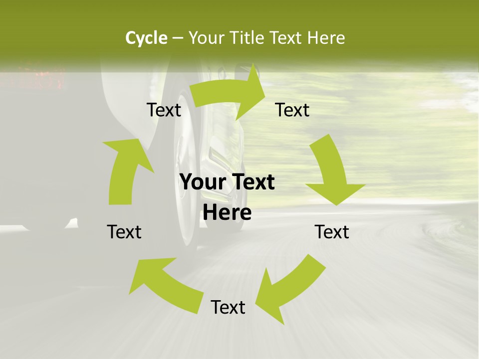A Car Driving Down A Road With Blurry Trees In The Background PowerPoint Template