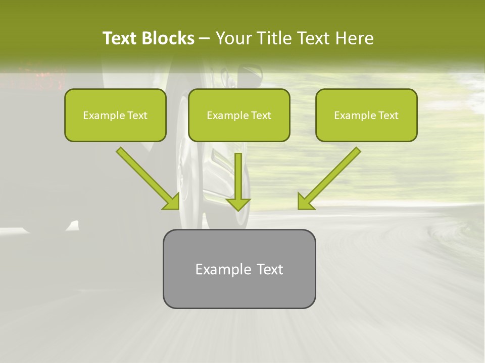 A Car Driving Down A Road With Blurry Trees In The Background PowerPoint Template