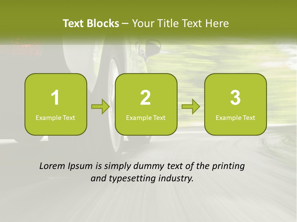 A Car Driving Down A Road With Blurry Trees In The Background PowerPoint Template