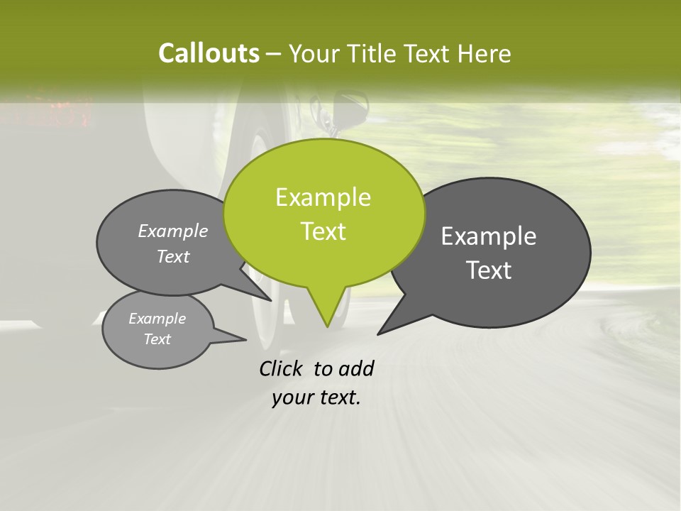 A Car Driving Down A Road With Blurry Trees In The Background PowerPoint Template