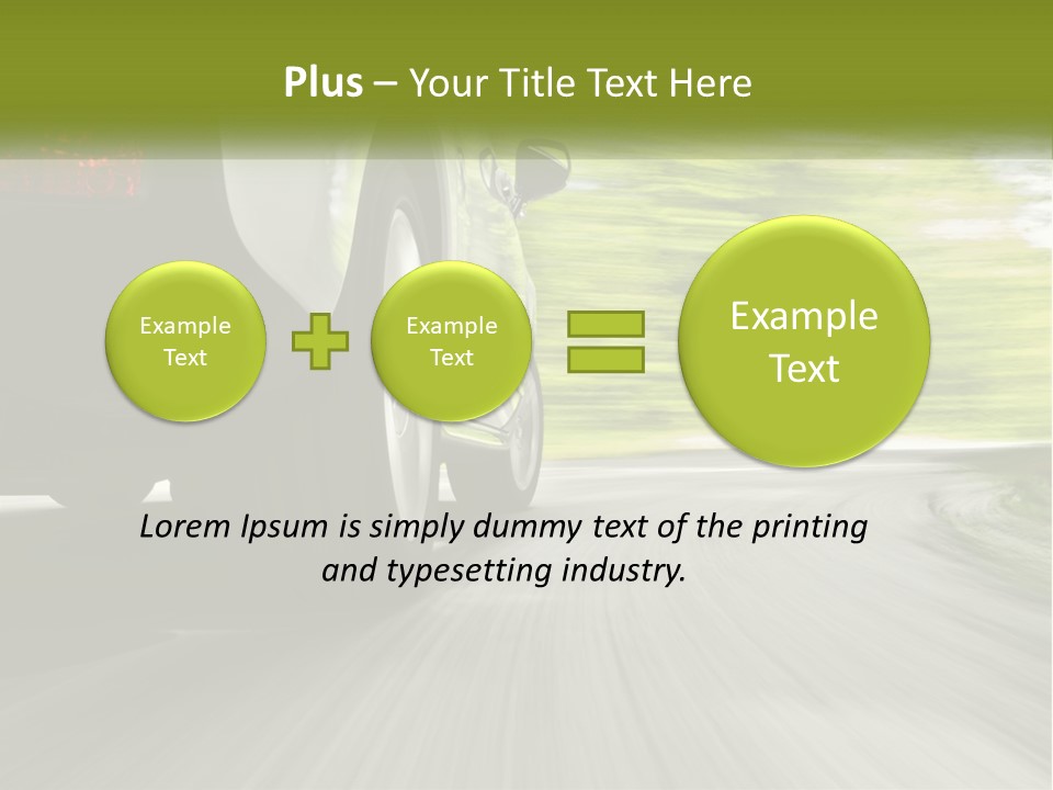 A Car Driving Down A Road With Blurry Trees In The Background PowerPoint Template