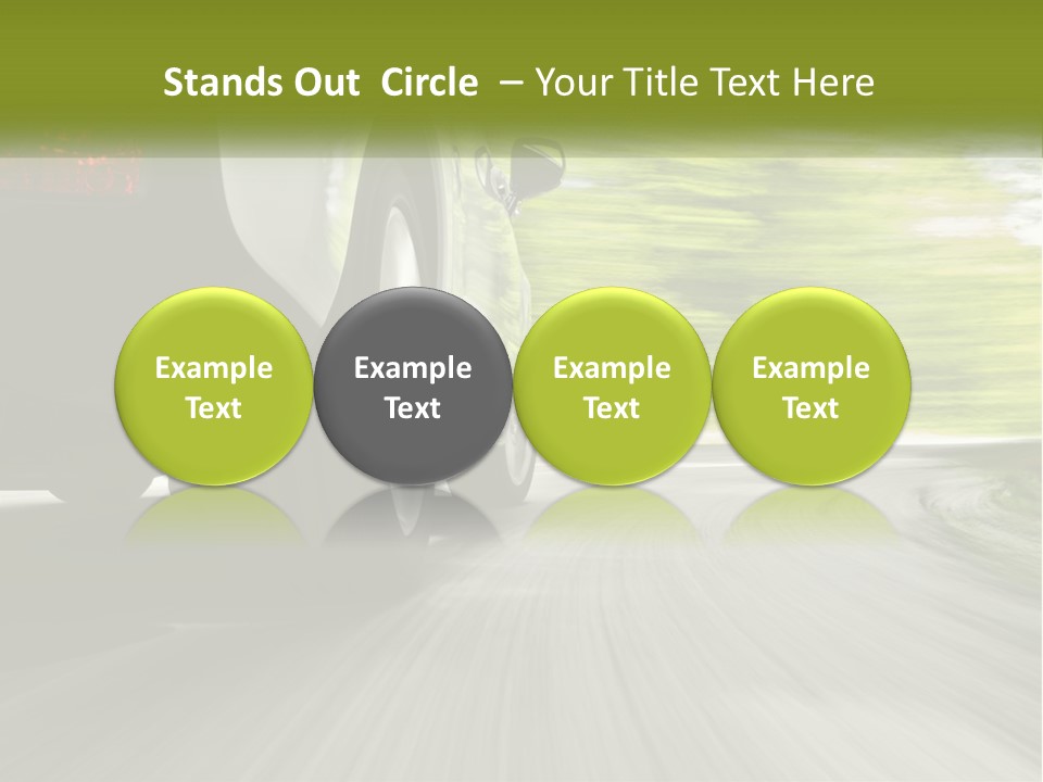 A Car Driving Down A Road With Blurry Trees In The Background PowerPoint Template