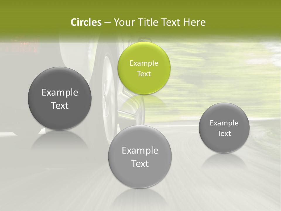 A Car Driving Down A Road With Blurry Trees In The Background PowerPoint Template