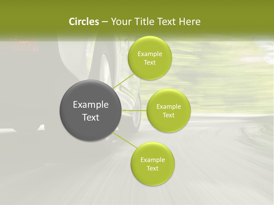 A Car Driving Down A Road With Blurry Trees In The Background PowerPoint Template