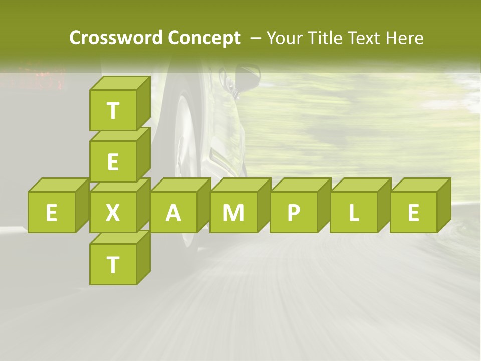 A Car Driving Down A Road With Blurry Trees In The Background PowerPoint Template