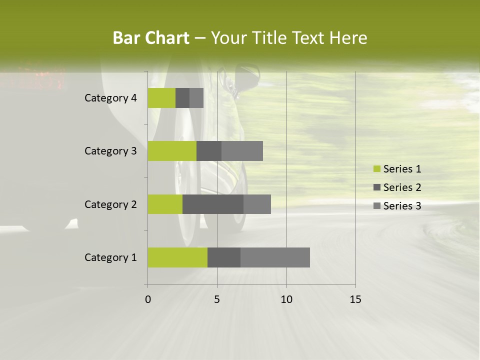 A Car Driving Down A Road With Blurry Trees In The Background PowerPoint Template