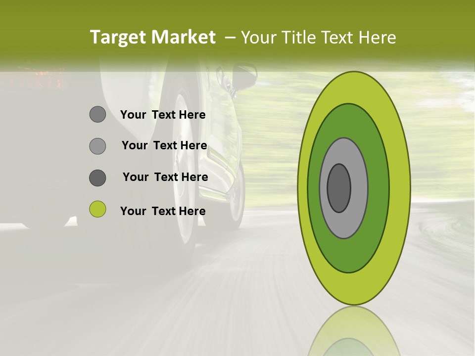 A Car Driving Down A Road With Blurry Trees In The Background PowerPoint Template