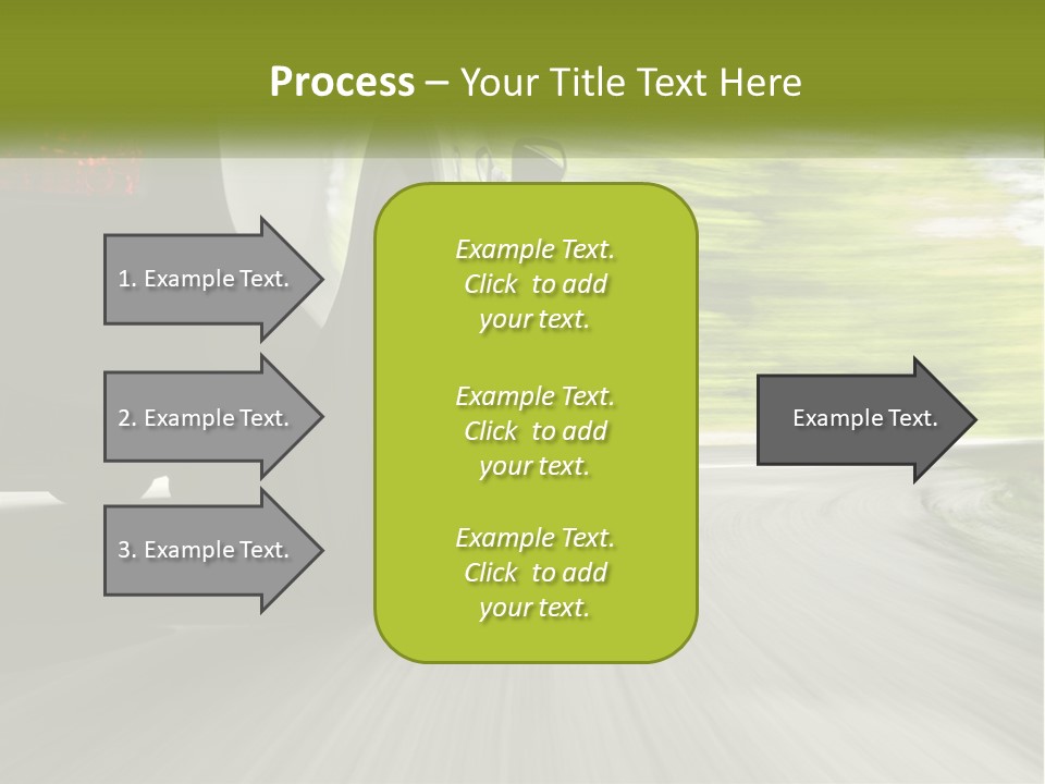 A Car Driving Down A Road With Blurry Trees In The Background PowerPoint Template