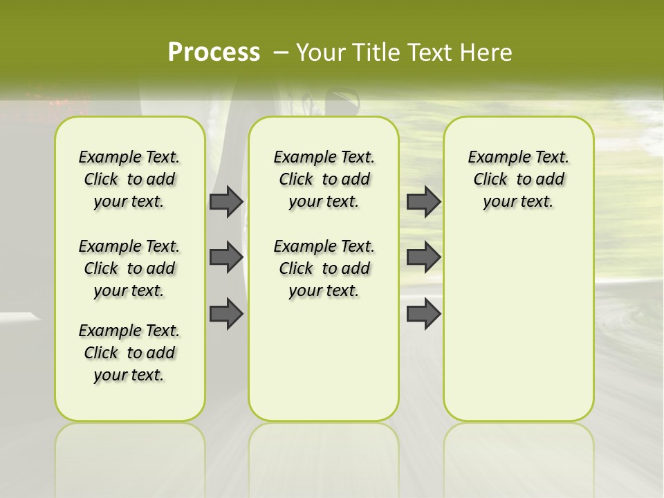 A Car Driving Down A Road With Blurry Trees In The Background PowerPoint Template