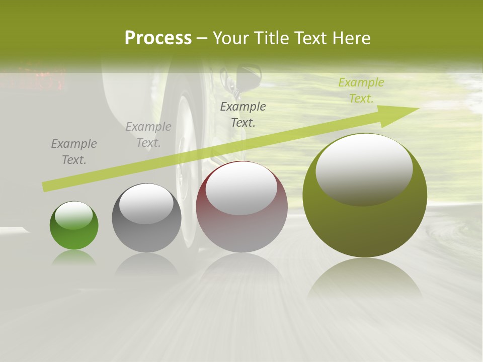 A Car Driving Down A Road With Blurry Trees In The Background PowerPoint Template