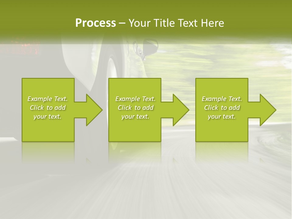 A Car Driving Down A Road With Blurry Trees In The Background PowerPoint Template