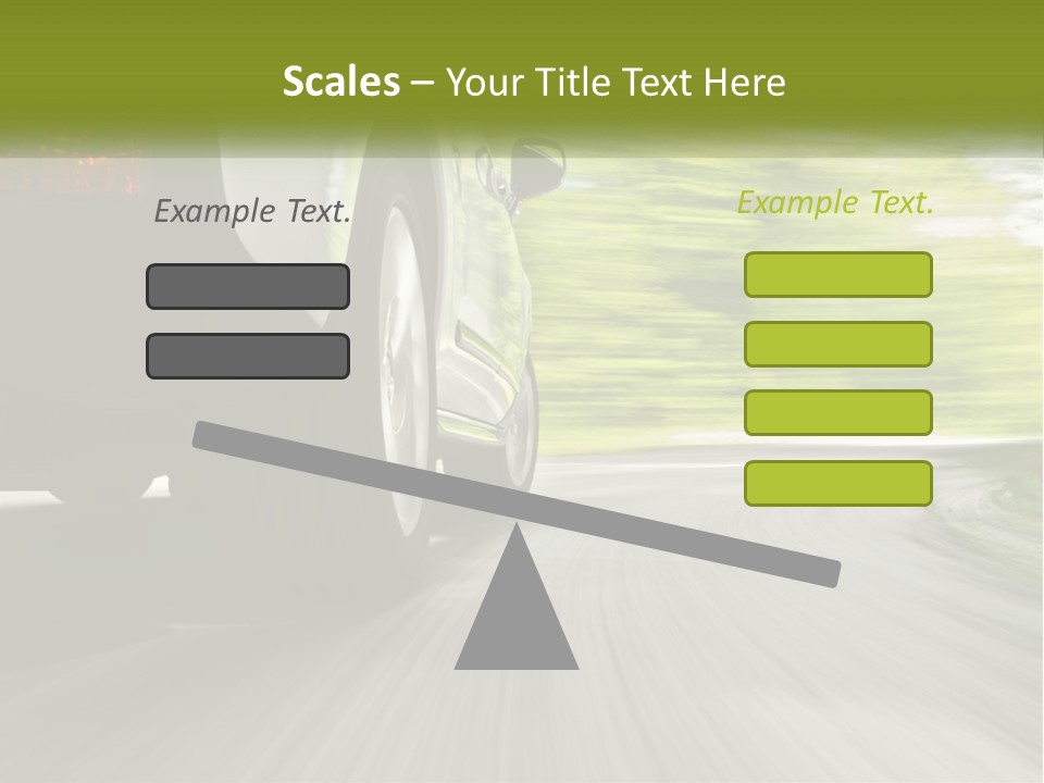 A Car Driving Down A Road With Blurry Trees In The Background PowerPoint Template