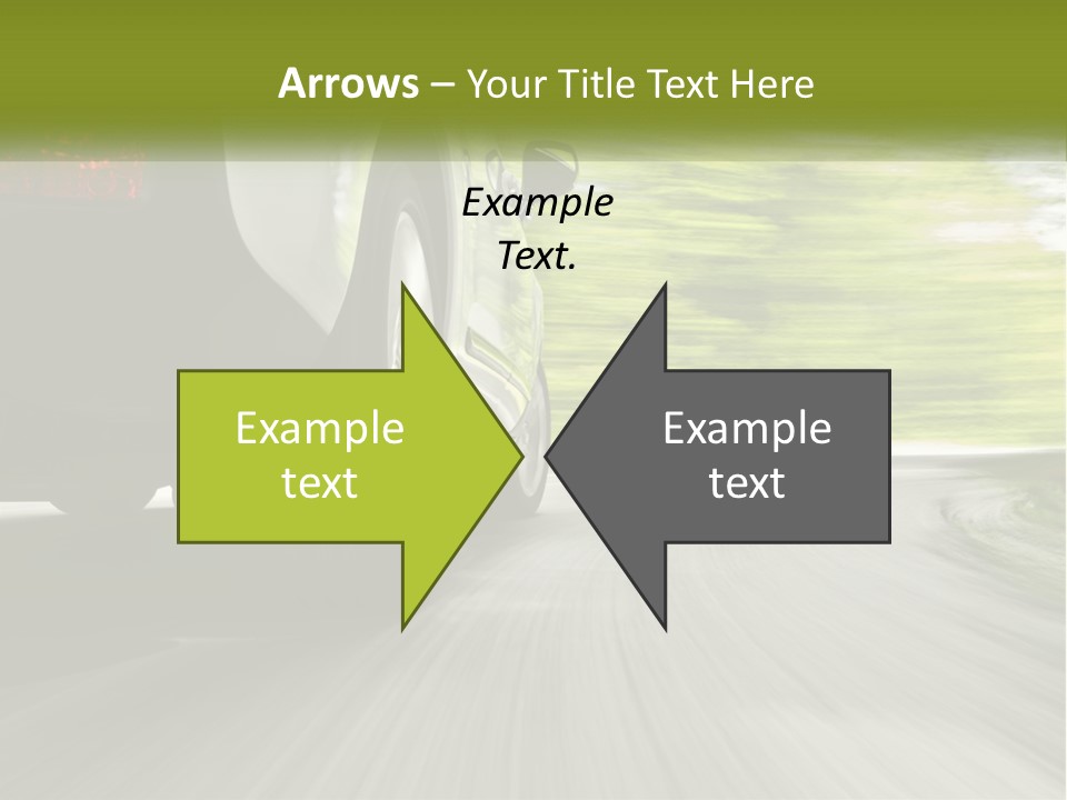 A Car Driving Down A Road With Blurry Trees In The Background PowerPoint Template