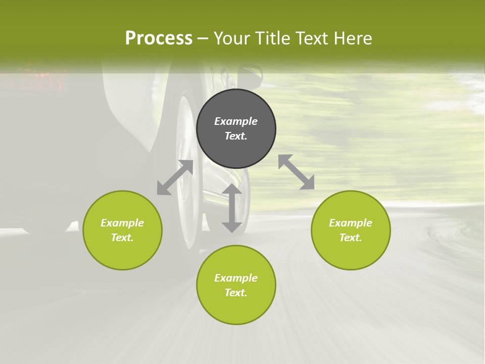 A Car Driving Down A Road With Blurry Trees In The Background PowerPoint Template