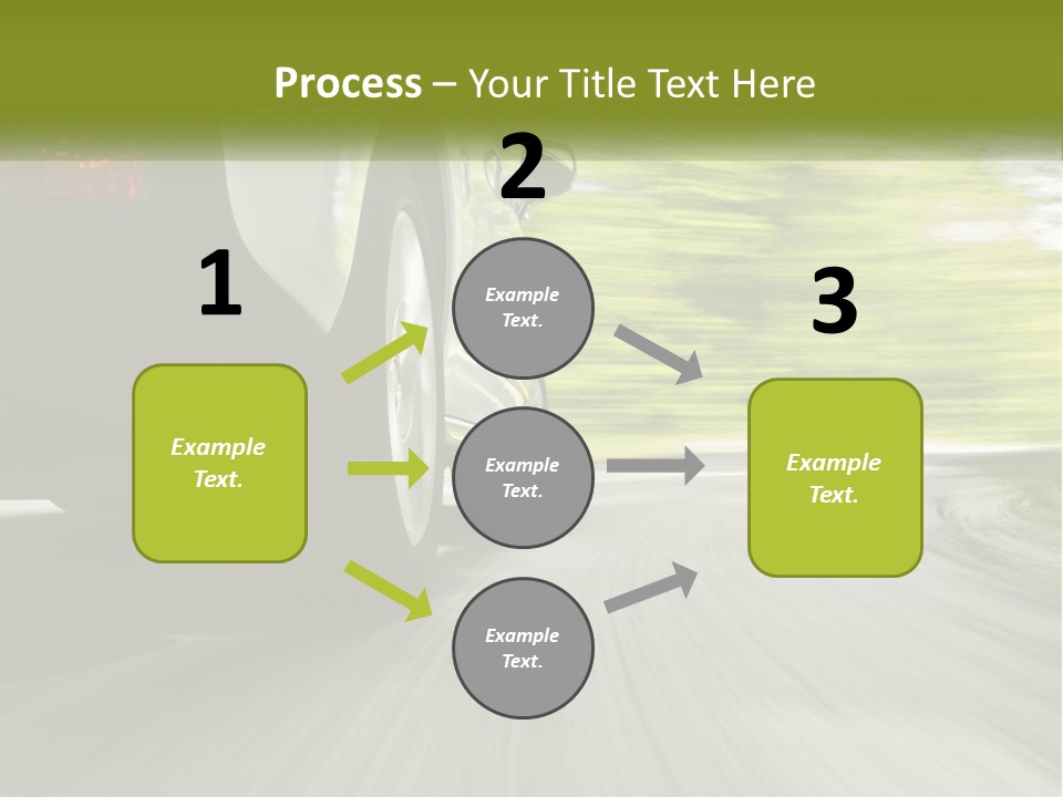 A Car Driving Down A Road With Blurry Trees In The Background PowerPoint Template