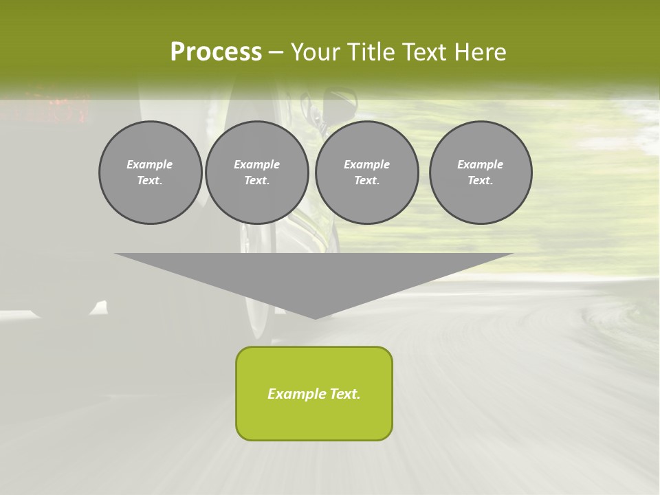 A Car Driving Down A Road With Blurry Trees In The Background PowerPoint Template