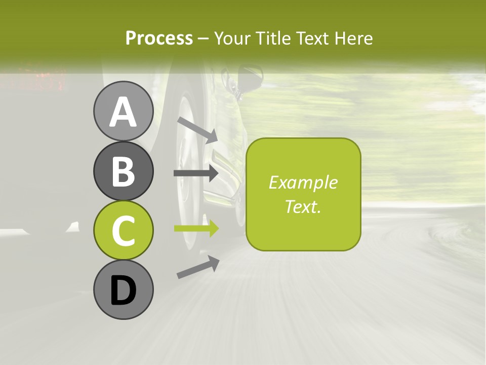 A Car Driving Down A Road With Blurry Trees In The Background PowerPoint Template