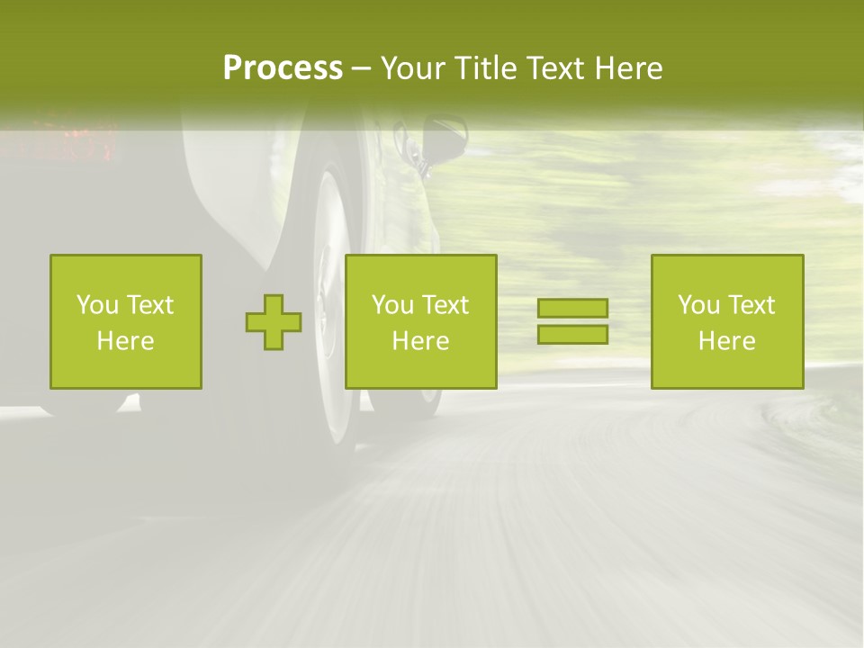 A Car Driving Down A Road With Blurry Trees In The Background PowerPoint Template