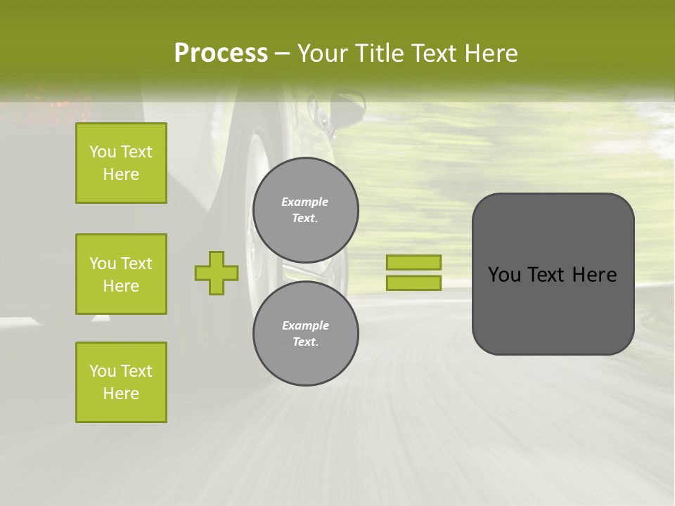 A Car Driving Down A Road With Blurry Trees In The Background PowerPoint Template