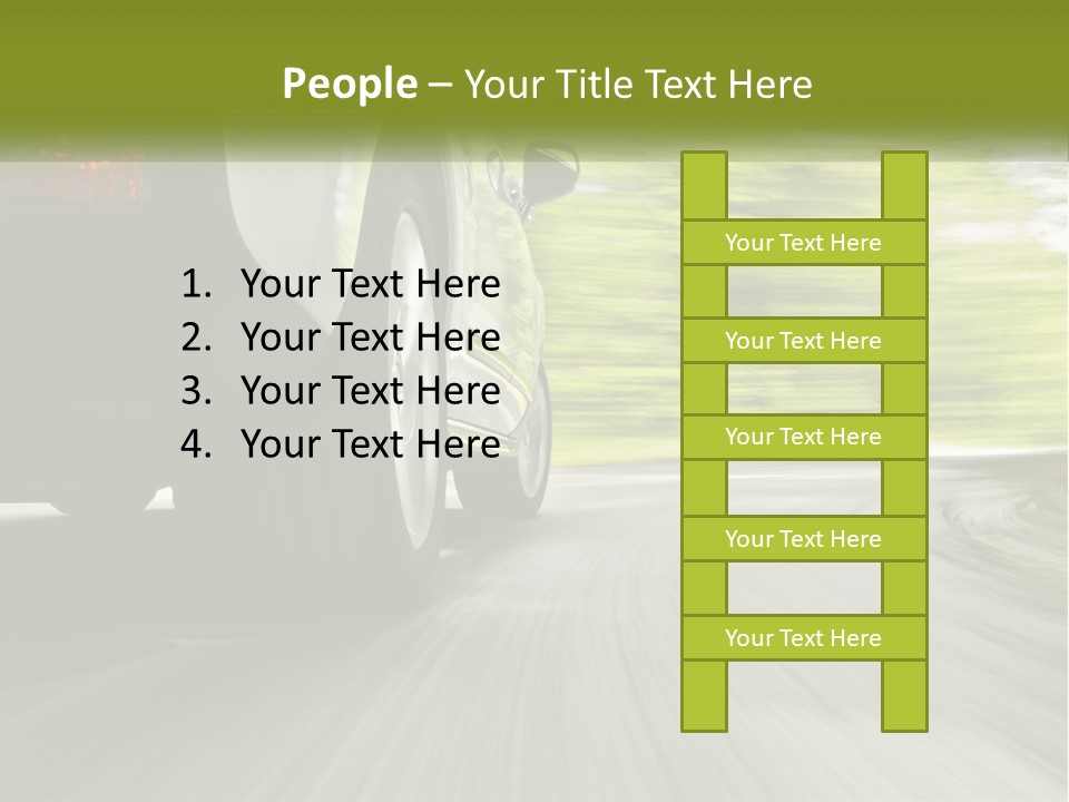 A Car Driving Down A Road With Blurry Trees In The Background PowerPoint Template